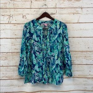 Lilly Pulitzer V Neck Blouse